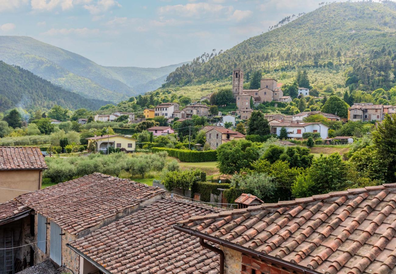 Villa a Pieve di Compito - Dimora delle Camelie, a traditional stylish stone farmhouse with garden on the hills of Compitese between Lucca and Pisa