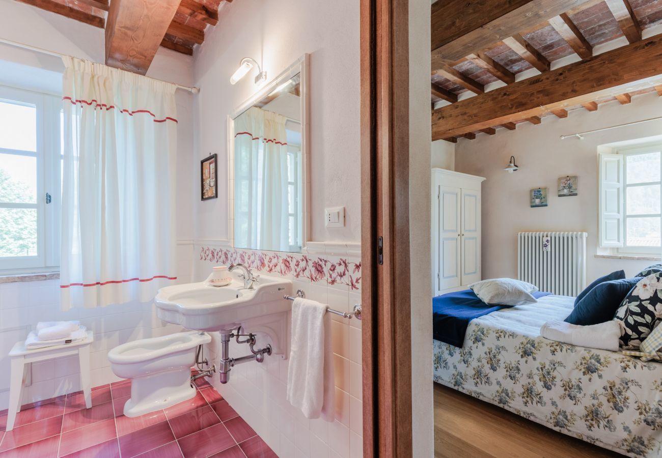 Villa a Pieve di Compito - Dimora delle Camelie, a traditional stylish stone farmhouse with garden on the hills of Compitese between Lucca and Pisa