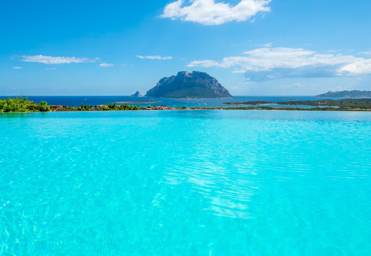 Villa in Porto San Paolo - Villa Halliv - Infinity-Pool mit Blick auf die Bucht von Tavolara