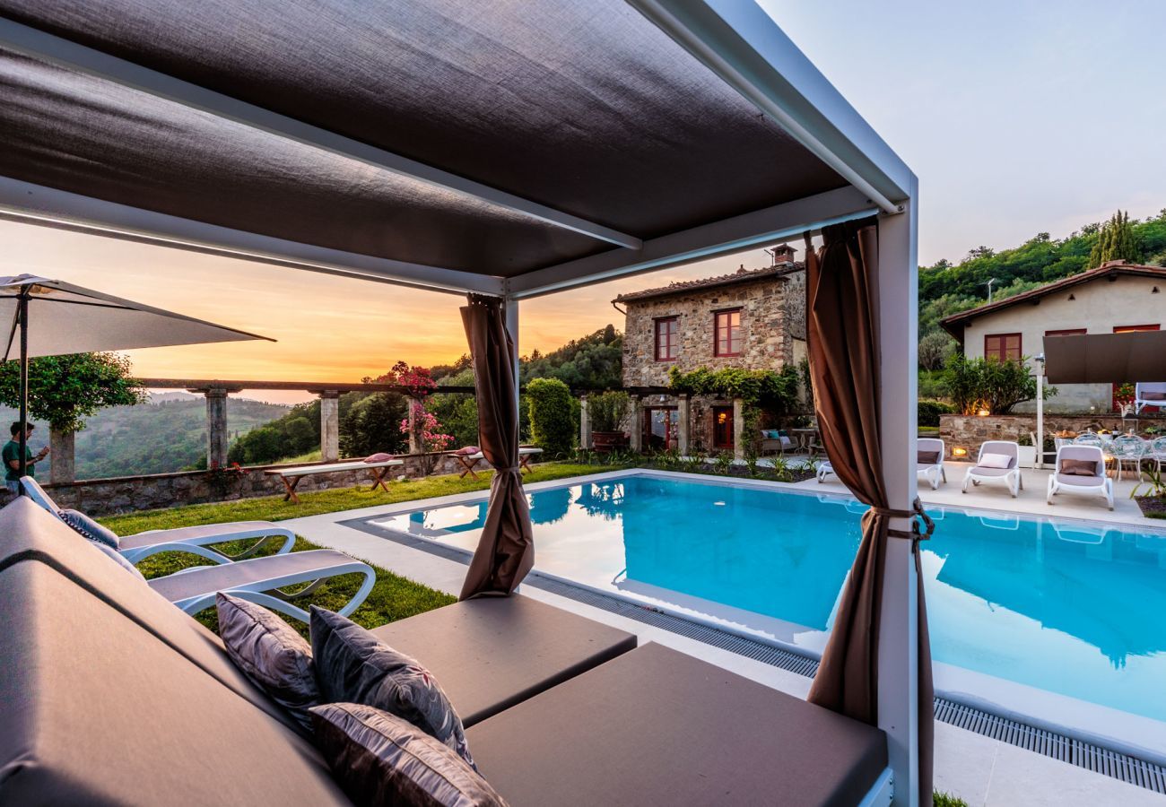 Villa in Lucca - VILLA BORBONE in Pieve Santo Stefano, a Luxury Renaissance Panoramic 9 Bedrooms Retreat Villa with Private Pool 