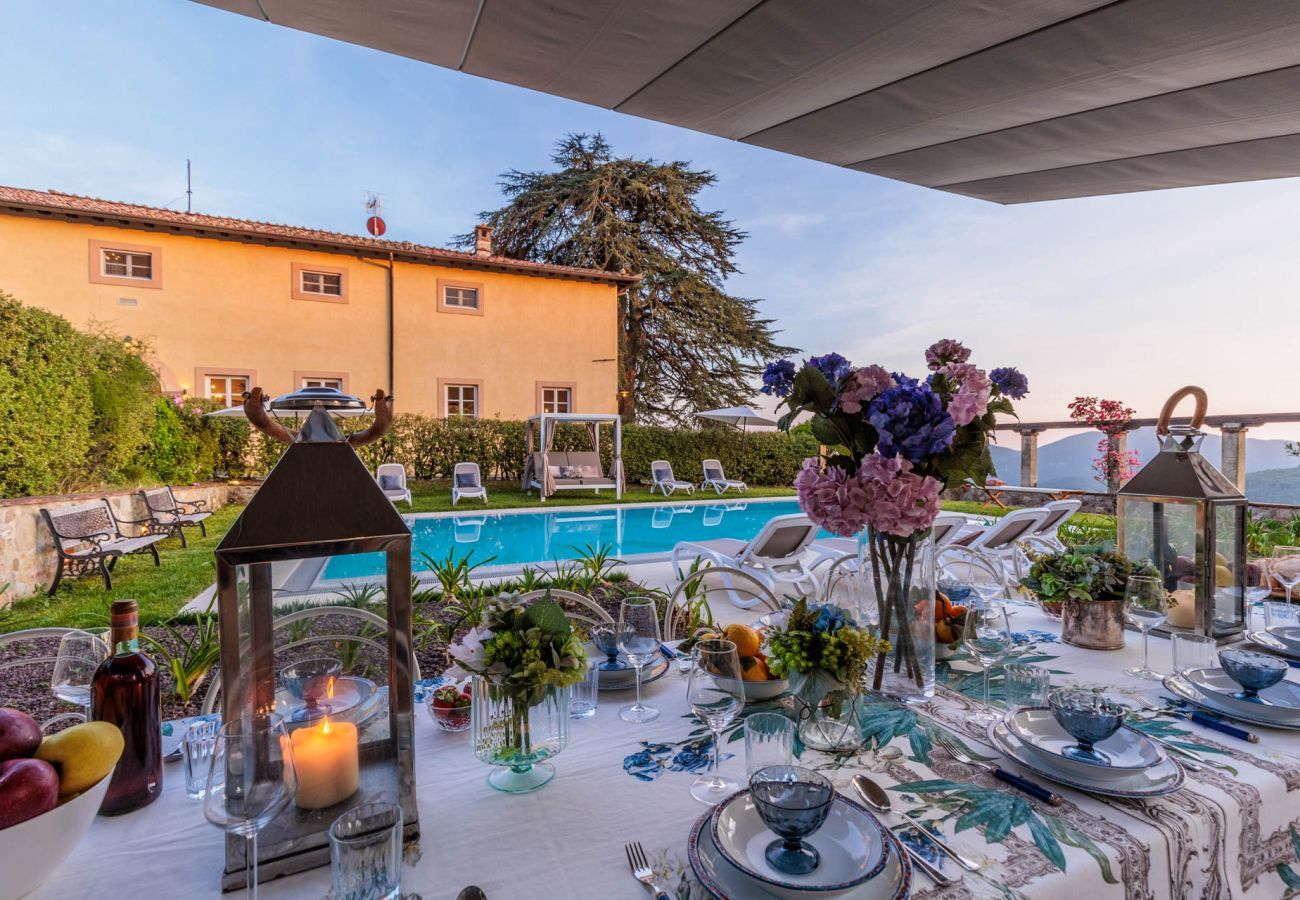 Villa in Lucca - VILLA BORBONE in Pieve Santo Stefano, a Luxury Renaissance Panoramic 9 Bedrooms Retreat Villa with Private Pool 